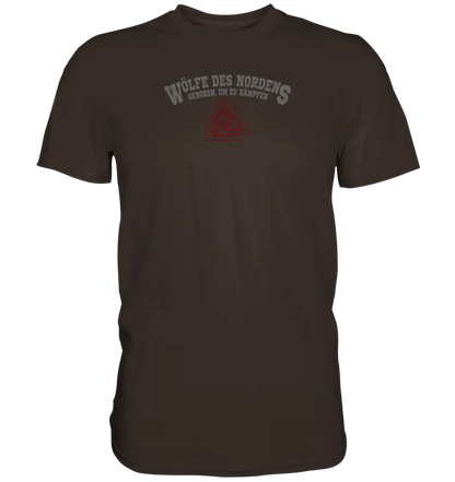 Wölfe des Nordens - Männer Shirt Premium Qualität & Beidseitiger Druck - Brown / XS - Unisex-Shirts